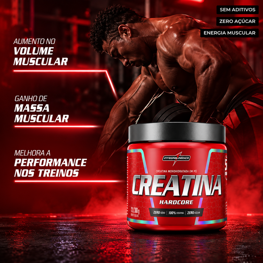 Creatina 100% Pura 300g Hardcore