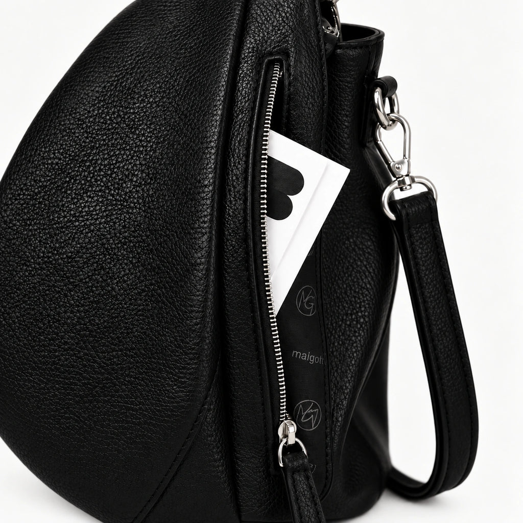 Bolsa Feminina Preta Em Couro Siena