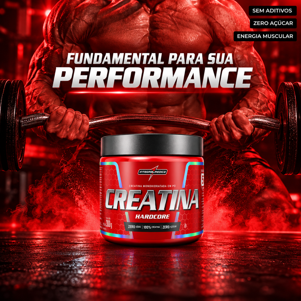 Creatina 100% Pura 300g Hardcore