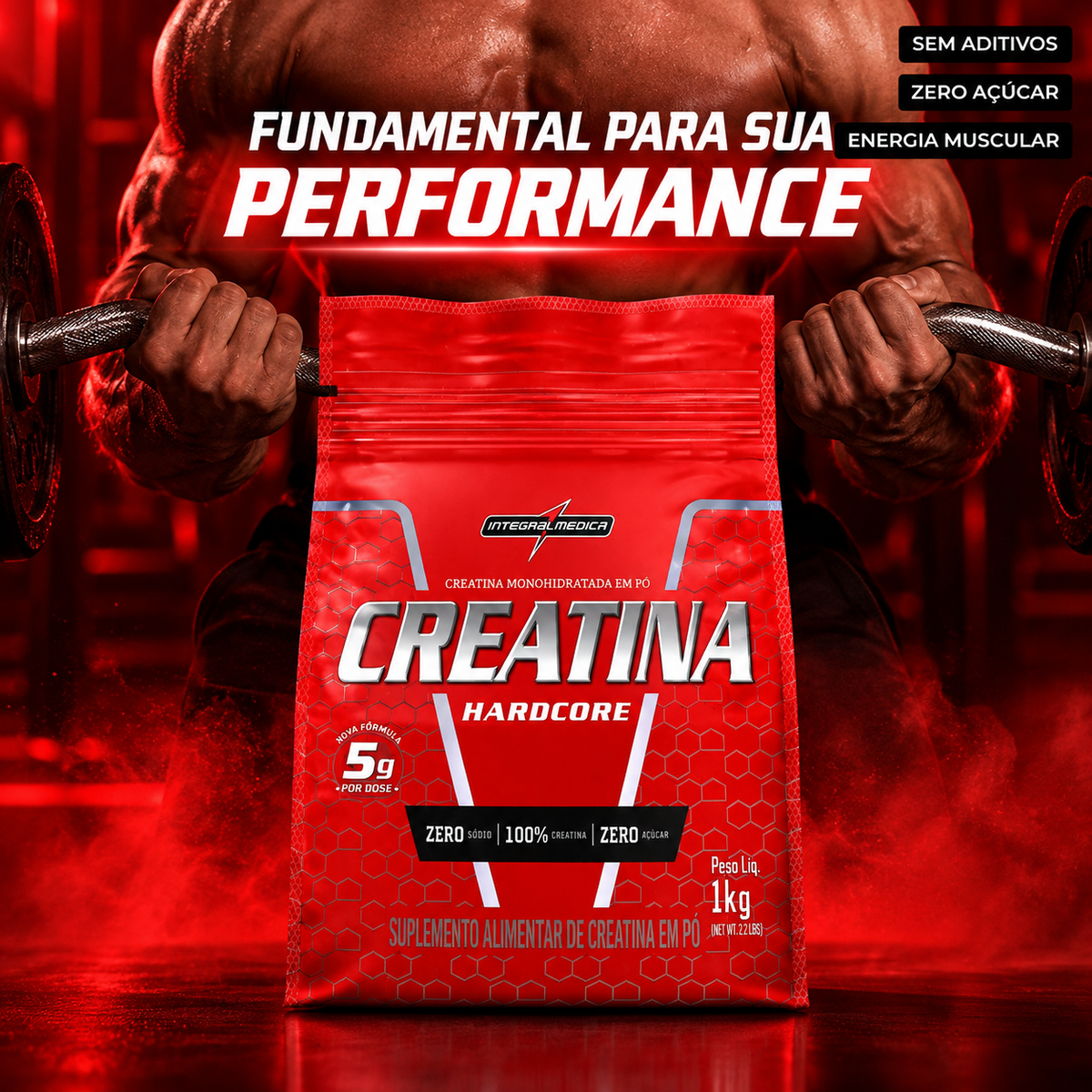Creatina 100% Pura Pouch 1kg