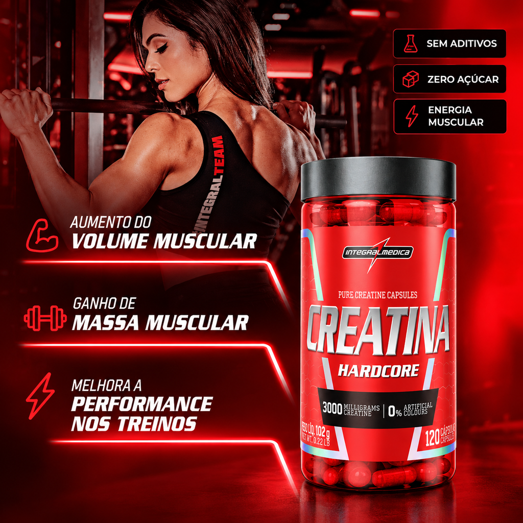 Creatina 100% Pura 120 Cápsulas