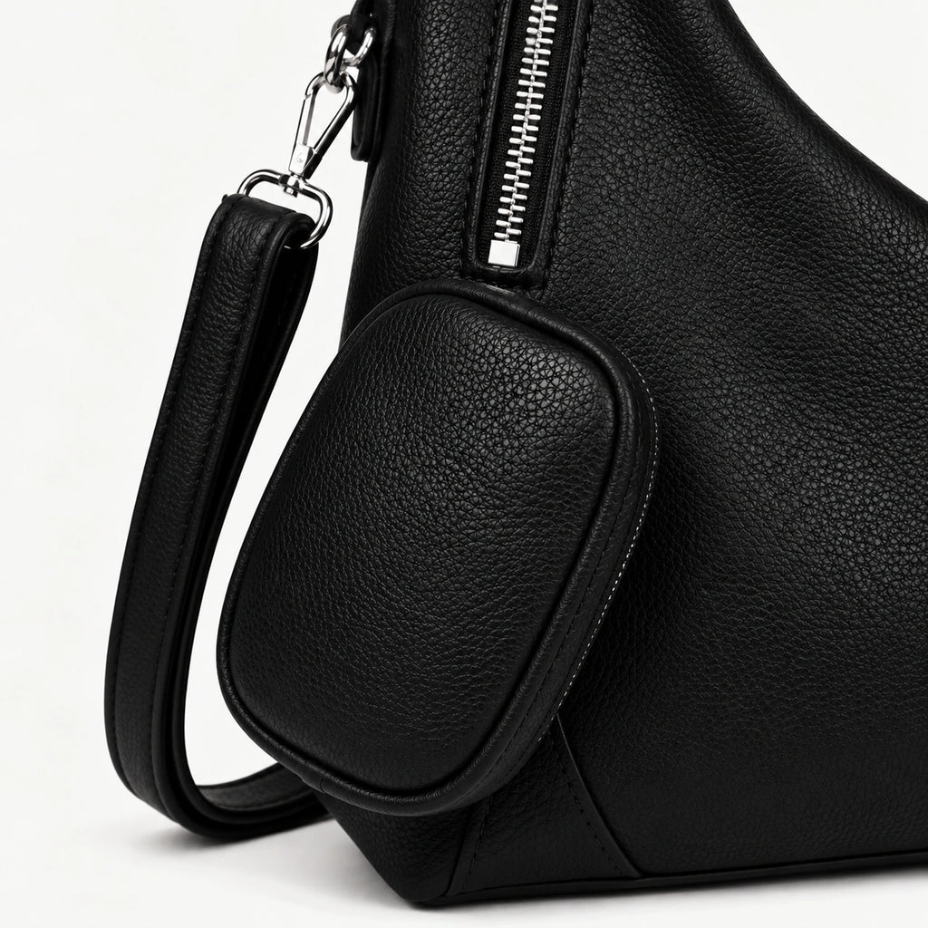 Bolsa Feminina Preta Em Couro Siena
