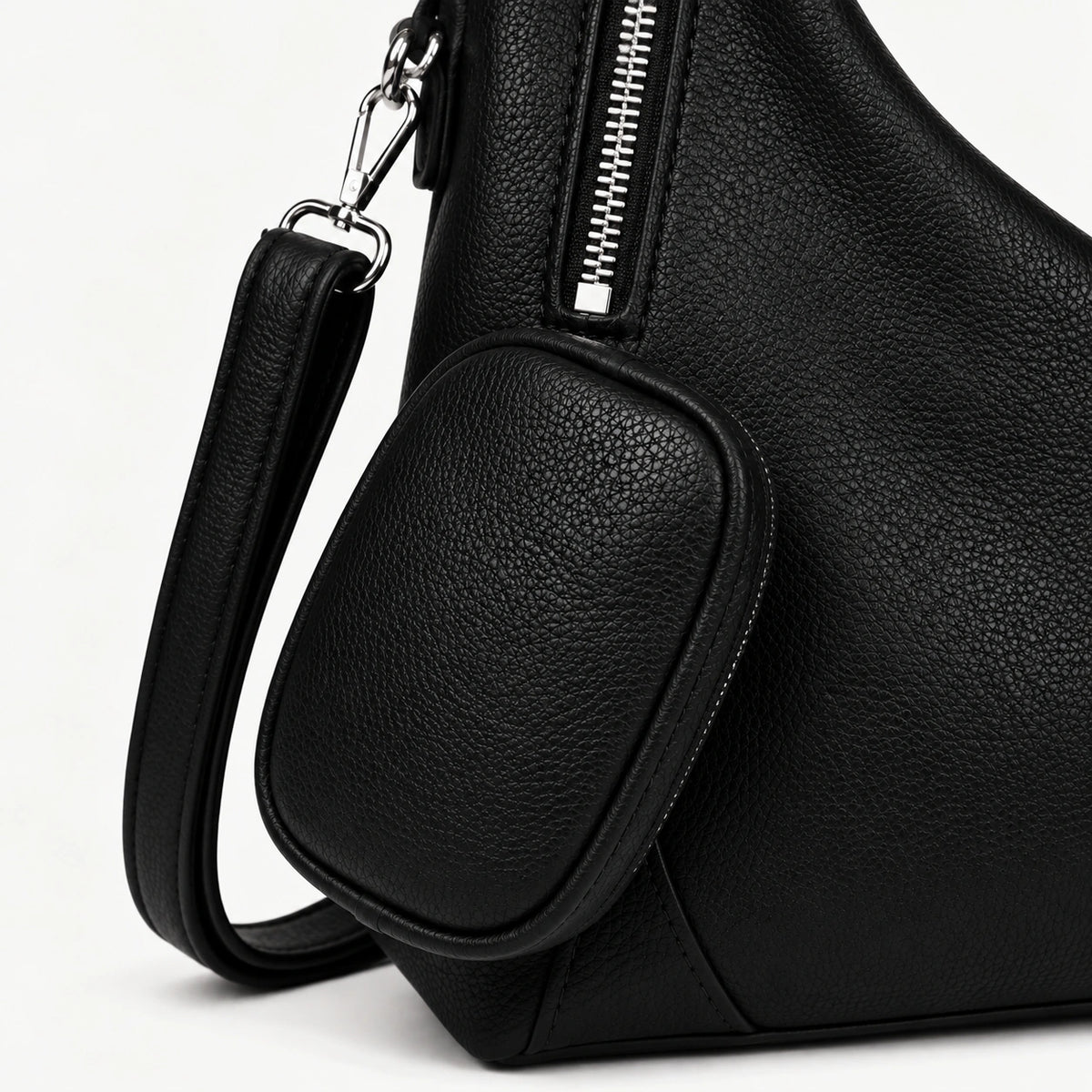 Bolsa Feminina Preta Em Couro Siena