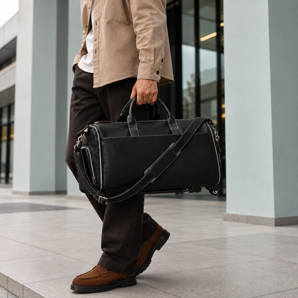 Bolsa de Viagem Porta - Roupas Preta | Modelo com Rodinha  Atelier