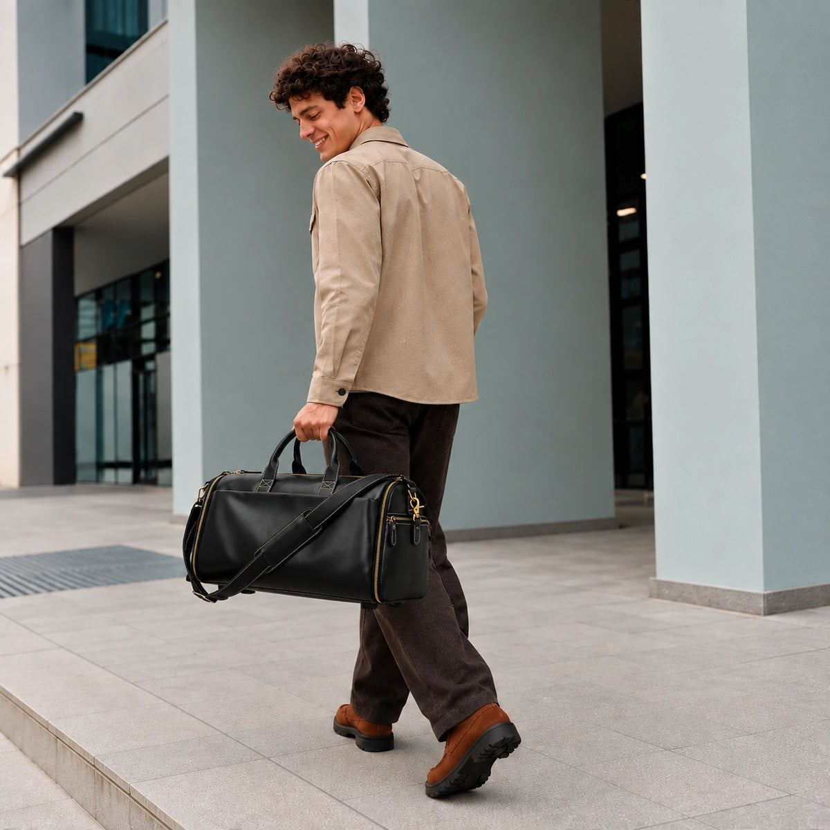 Bolsa de Viagem Porta - Roupas Preta | Modelo com Rodinha  Atelier