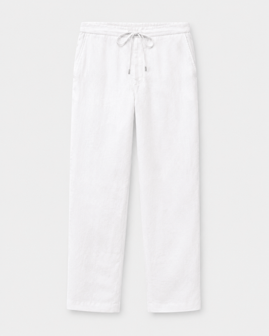 Calça de Linho Branca com Cordão