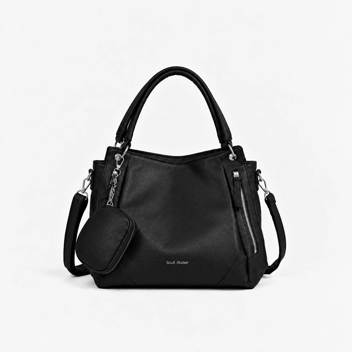 Bolsa Feminina Preta Em Couro Siena