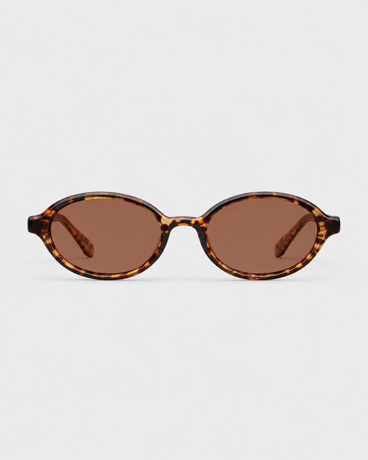 Óculos Oval Tartaruga com Lentes Âmbar