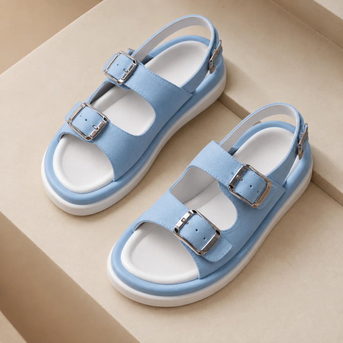 sandalia azul feminino
