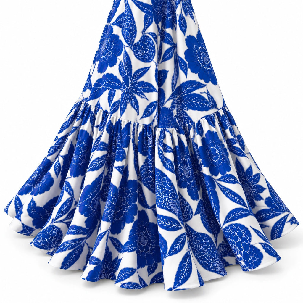 vestido florido azul